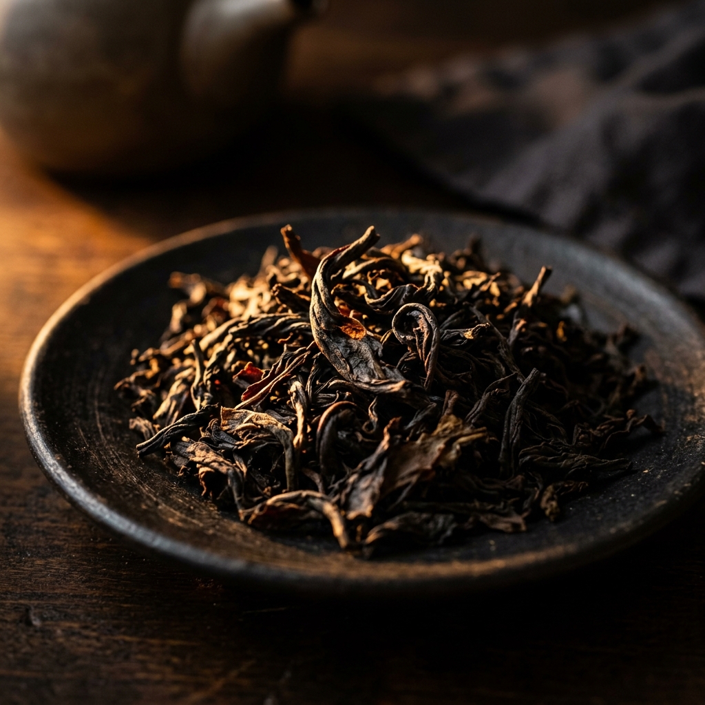 Tea leaves macro